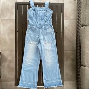 DOLLHOUSE CROPPED WIDE-LEG DENIM BIB OVERALL ROMPER!!